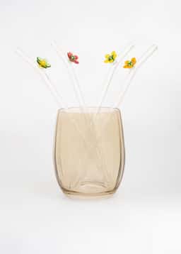 FLEUR GLASS STRAWS S4 - MULTI