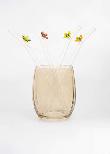 FLEUR Sugerør med blomster - Multi 1 - Indiska