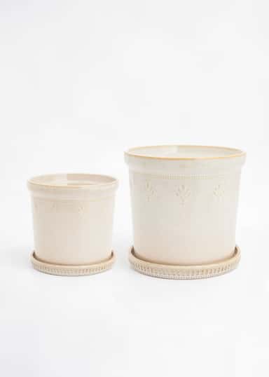 DARLA Dekorativ kruka i stengods - Beige 5 - Indiska