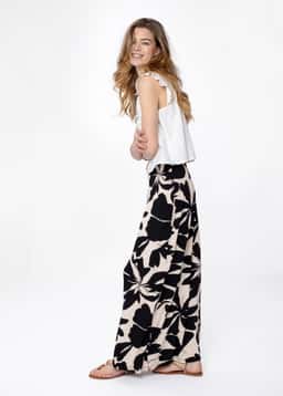 BELLA LONG SKIRT - BLACK AOP