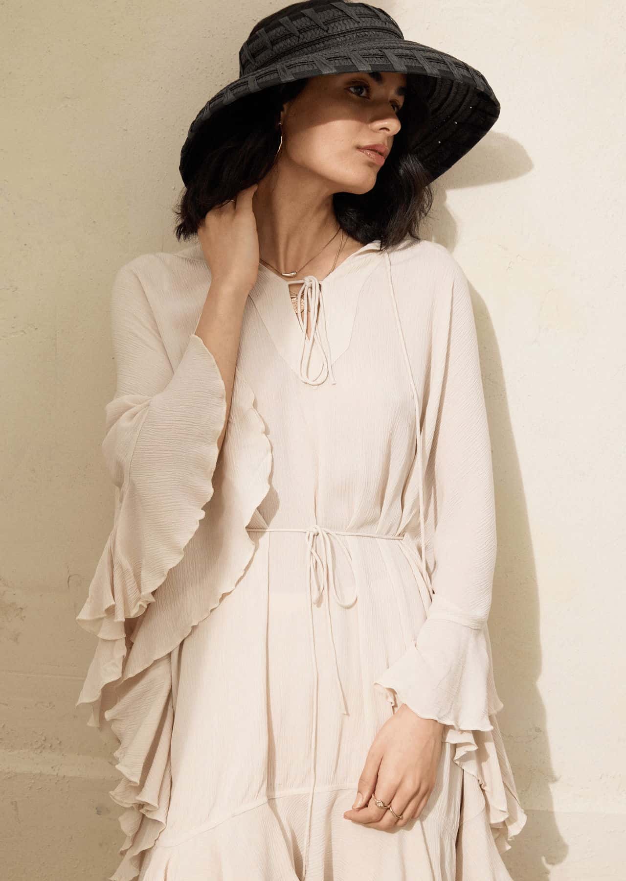 RUBY Vevd tunika - Beige 1 - Indiska