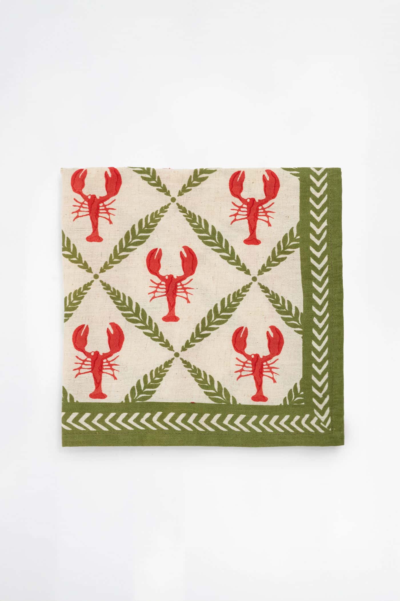 Crawfish 2-pack handtryckta servetter - Vit 2 - Indiska