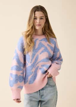 CAJSA JACQUARD SWEATER - PINK