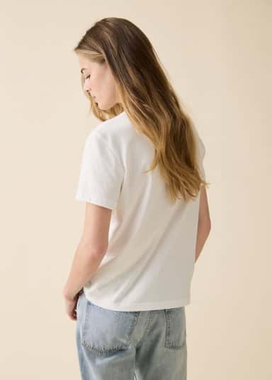 Amanda Mönstrad t-shirt - Vit 3 - Indiska