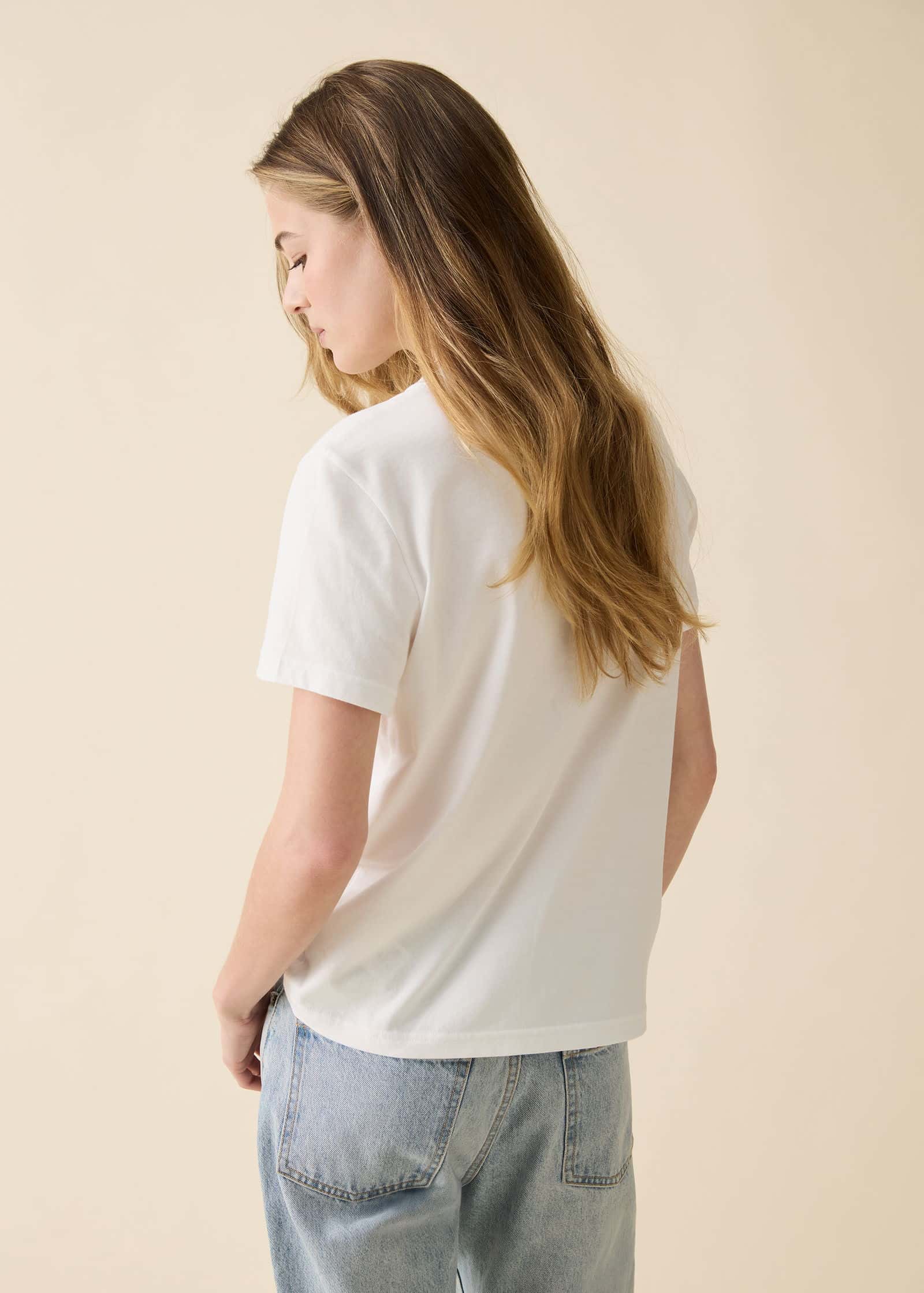 Amanda Mönstrad t-shirt - Vit 3 - Indiska