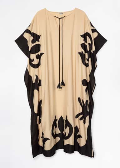 GARBO Pitkä kuviollinen kaftaani - Beige 6 - Indiska