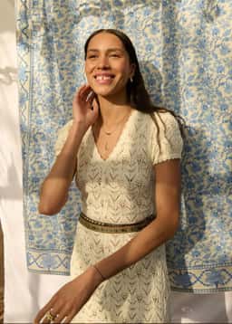 ZUMI CROCHET DRESS - OFFWHITE