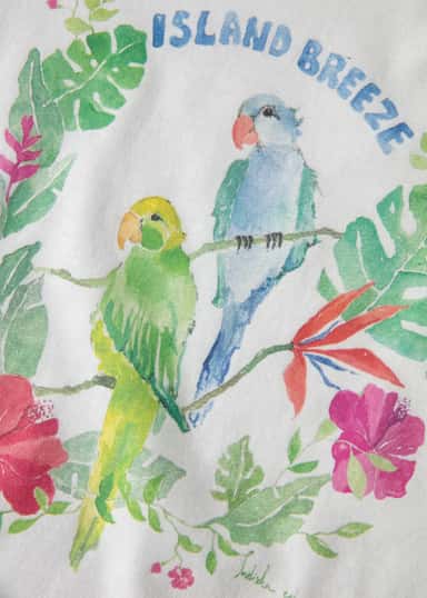 Amanda Mönstrad t-shirt - Vit 6 - Indiska