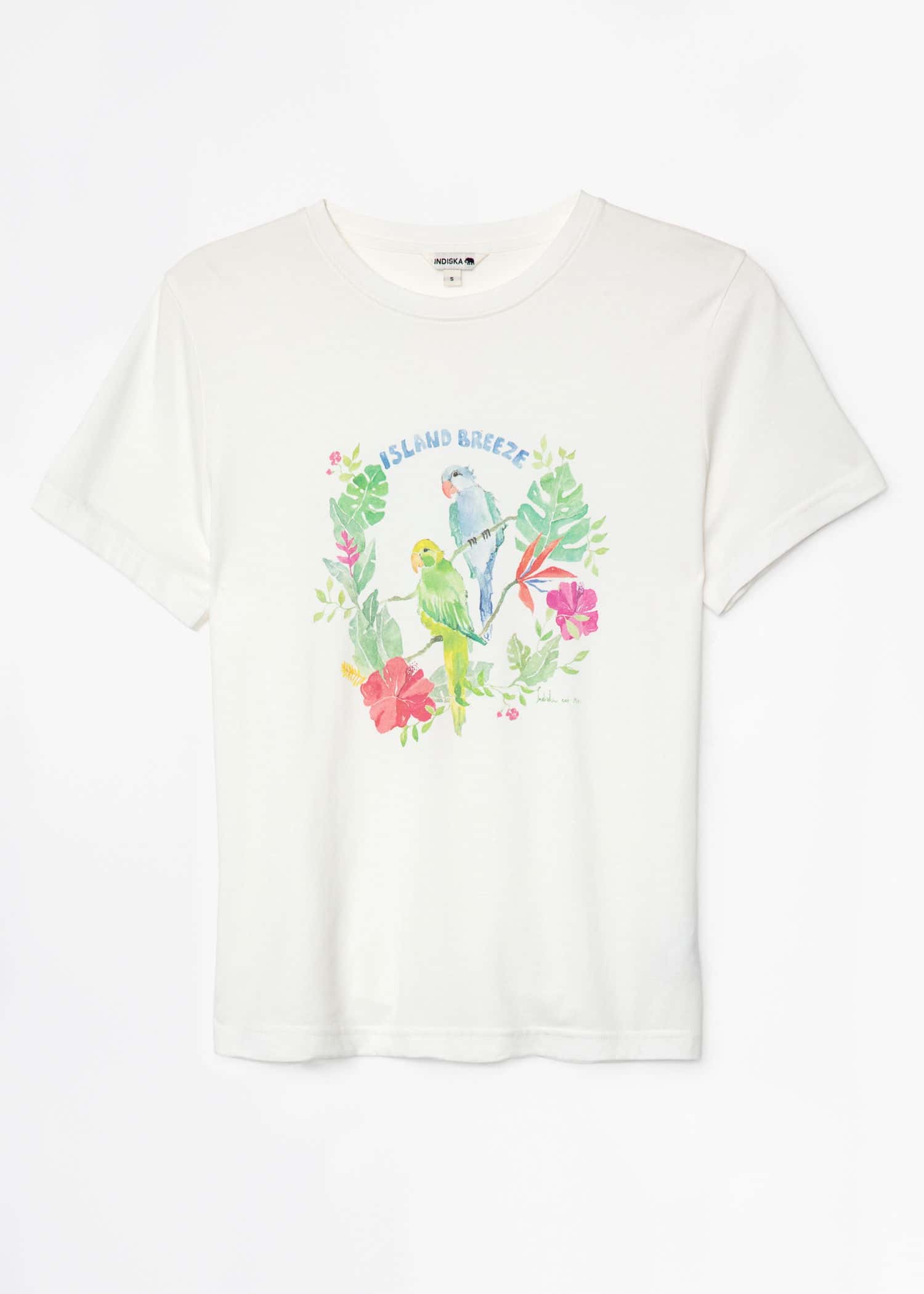Amanda Mönstrad t-shirt - Vit 5 - Indiska