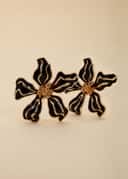 FLOWER EARRINGS - Black