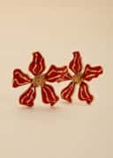 FLOWER EARRINGS - ORANGE