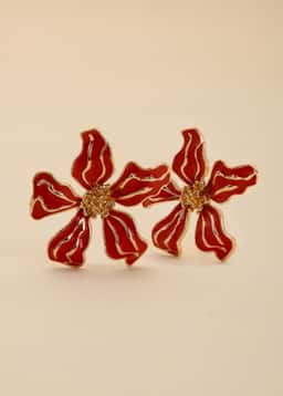 FLOWER EARRINGS - ORANGE