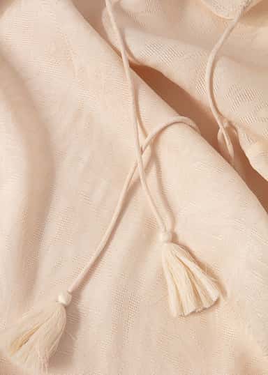 ADIL  Jaqcuard vevd kaftan - Beige 2 - Indiska