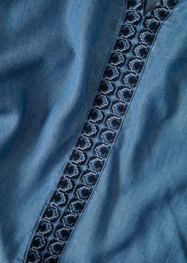 MARYLIN Blå broderad blus - Blå 6 - Indiska