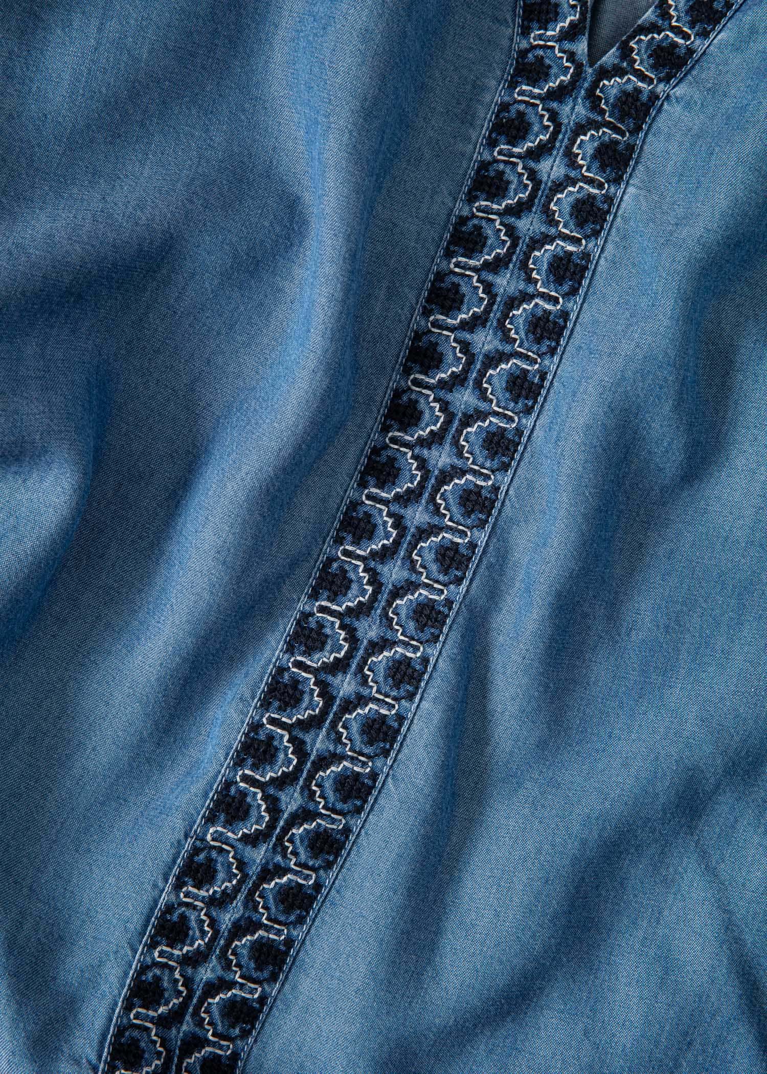 MARYLIN Blå broderad blus - Blå 6 - Indiska