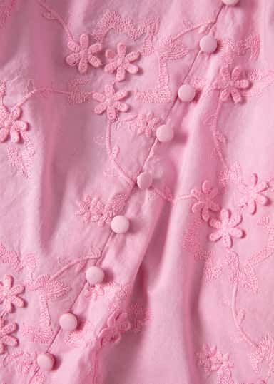 LIMA Brodert bomullsbluse - Rosa 6 - Indiska