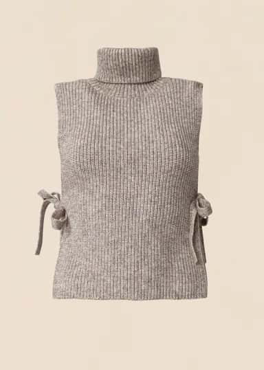 IRENE Strikket vest - Beige 1 - Indiska