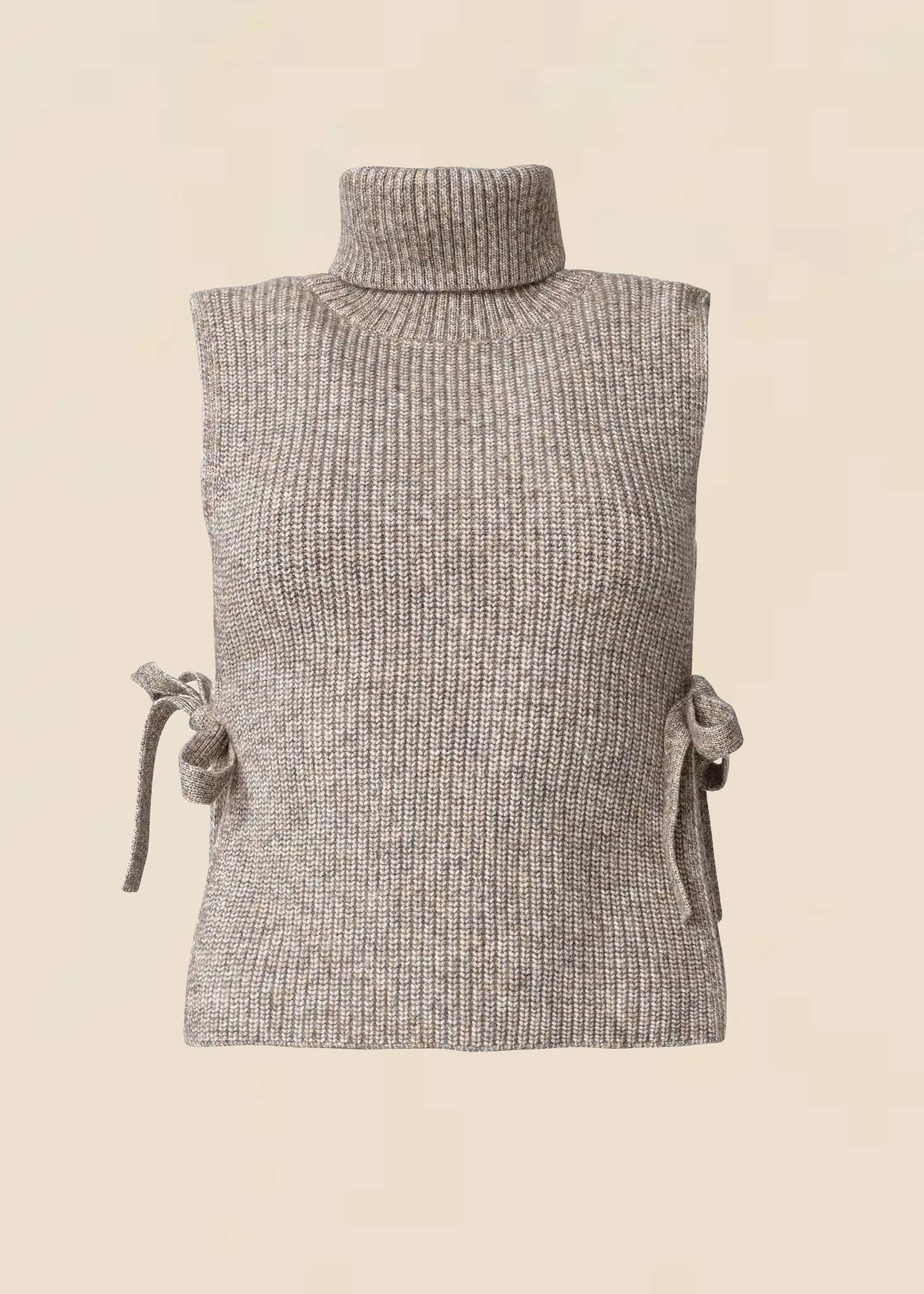 IRENE Strikket vest - Beige 1 - Indiska