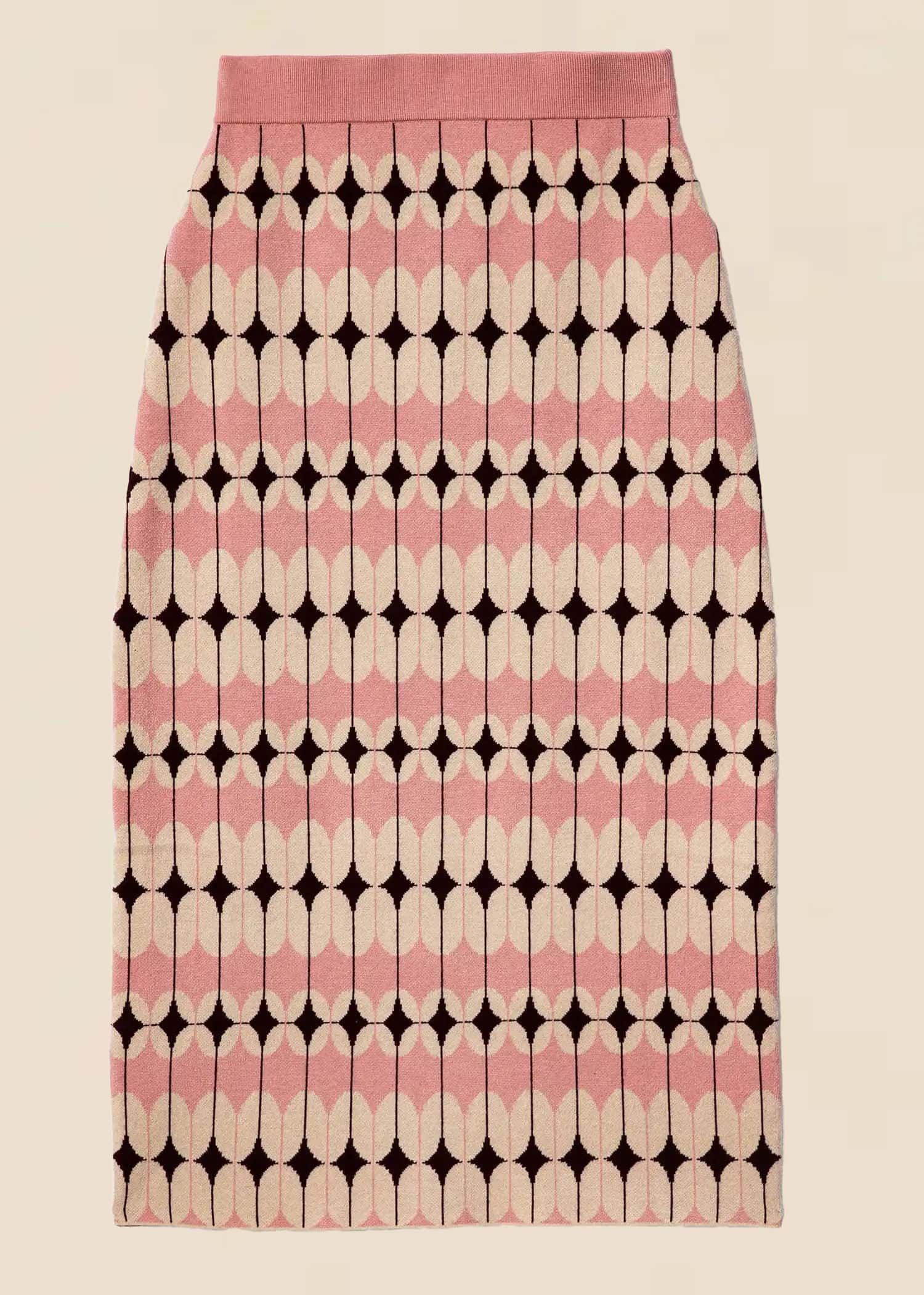 THEA Jacquard-strikket skjørt - Rosa 1 - Indiska