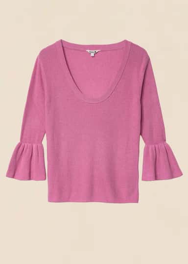 Eira Ribbestrikket genser - Rosa 1 - Indiska
