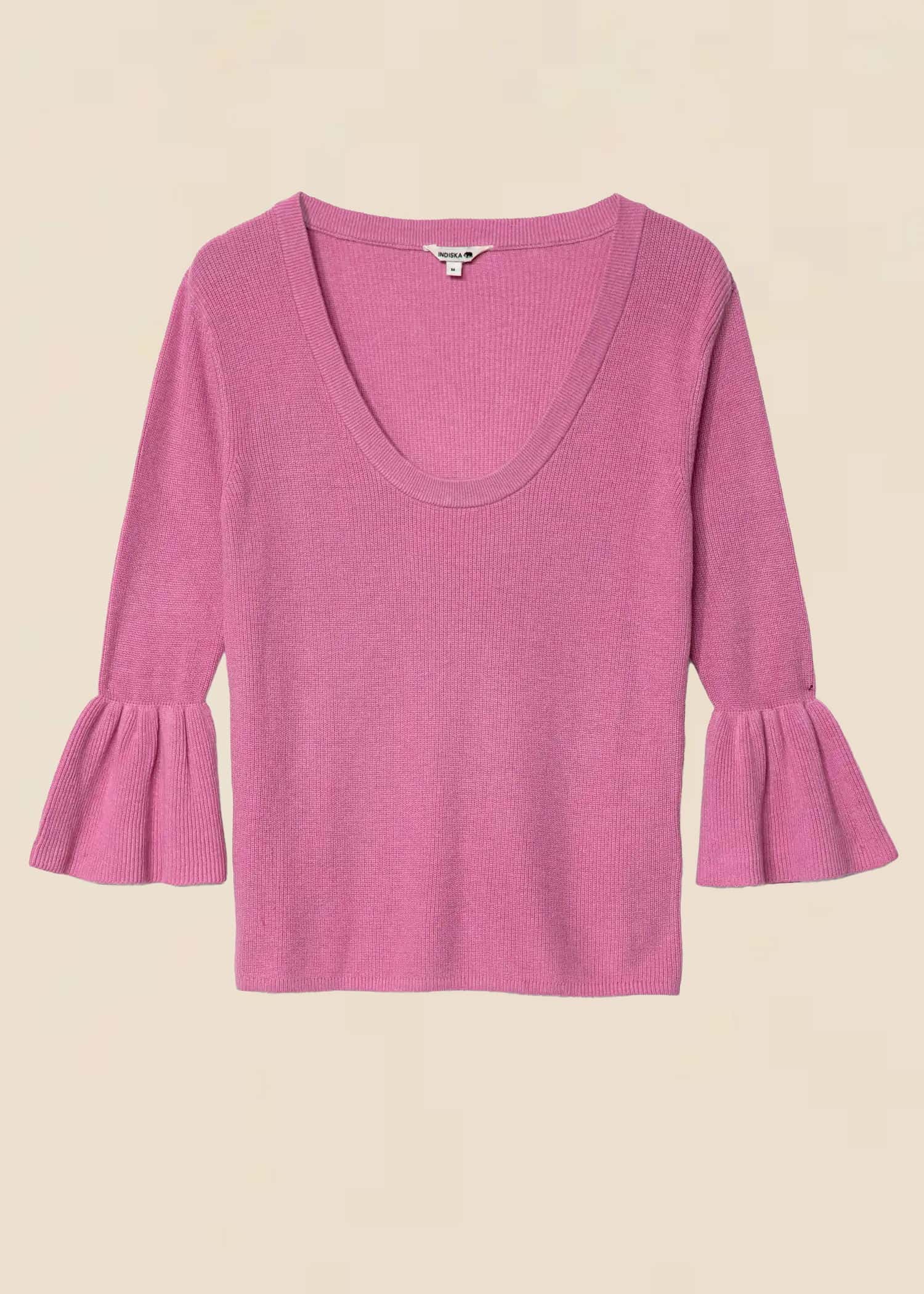 Eira Ribbestrikket genser - Rosa 1 - Indiska