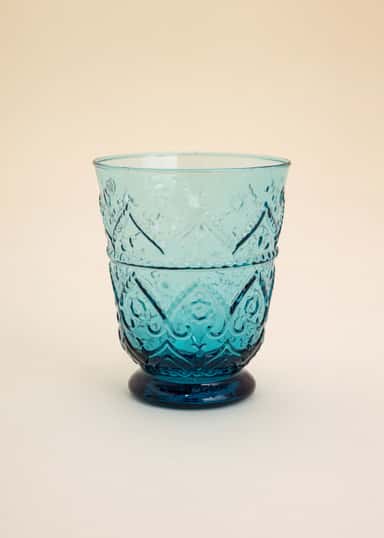 BOMBAY Handblåst dricksglas - Blå 1 - Indiska