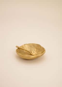 BRASS BOWL W. SPOON