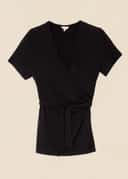 FERN WRAP TOP - Black
