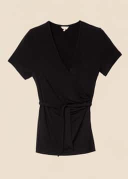 FERN WRAP TOP - Black