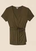 FERN WRAP TOP - khaki