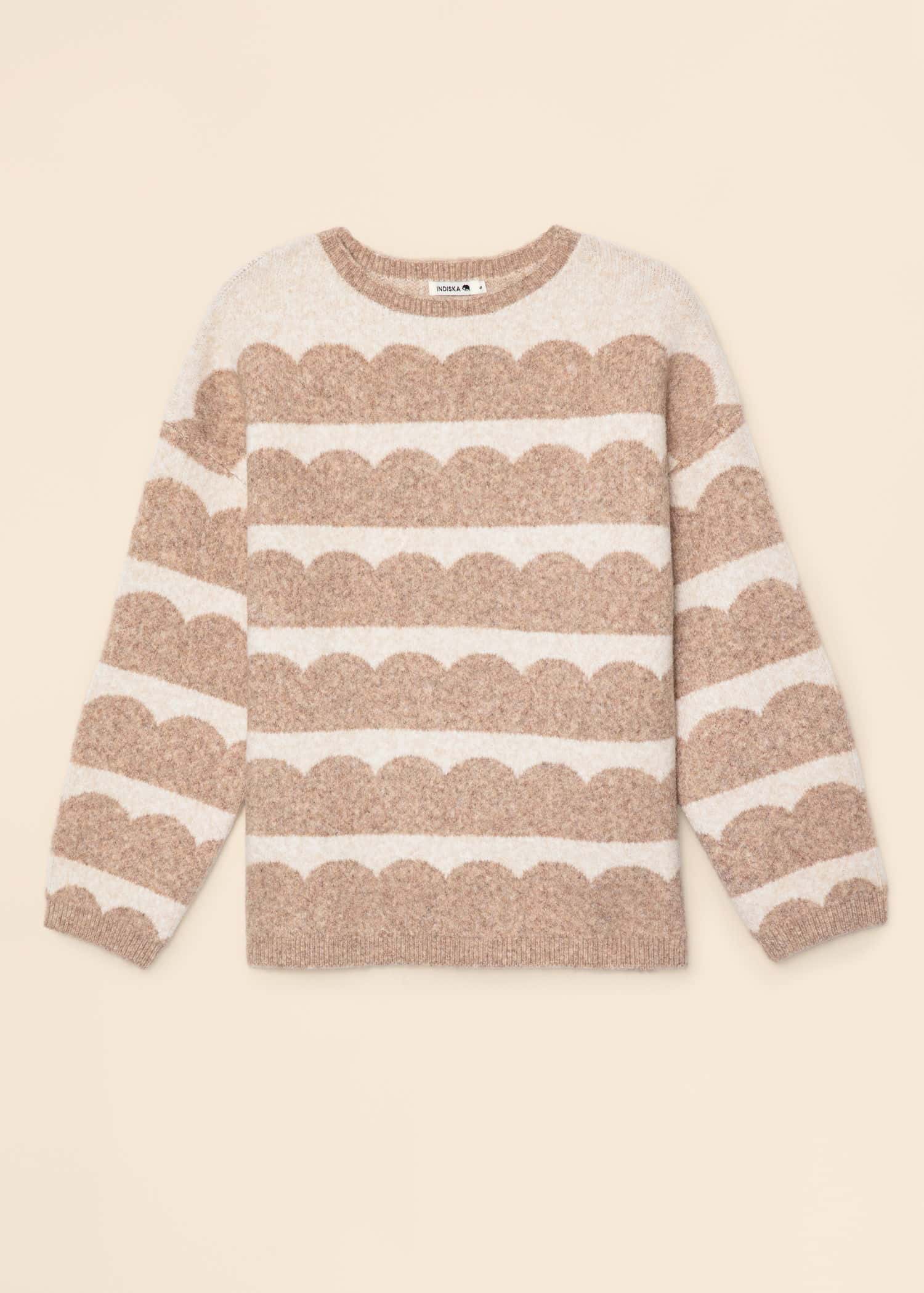 AMELIA Neulepusero aaltomaisella kuviolla - Beige 1 - Indiska