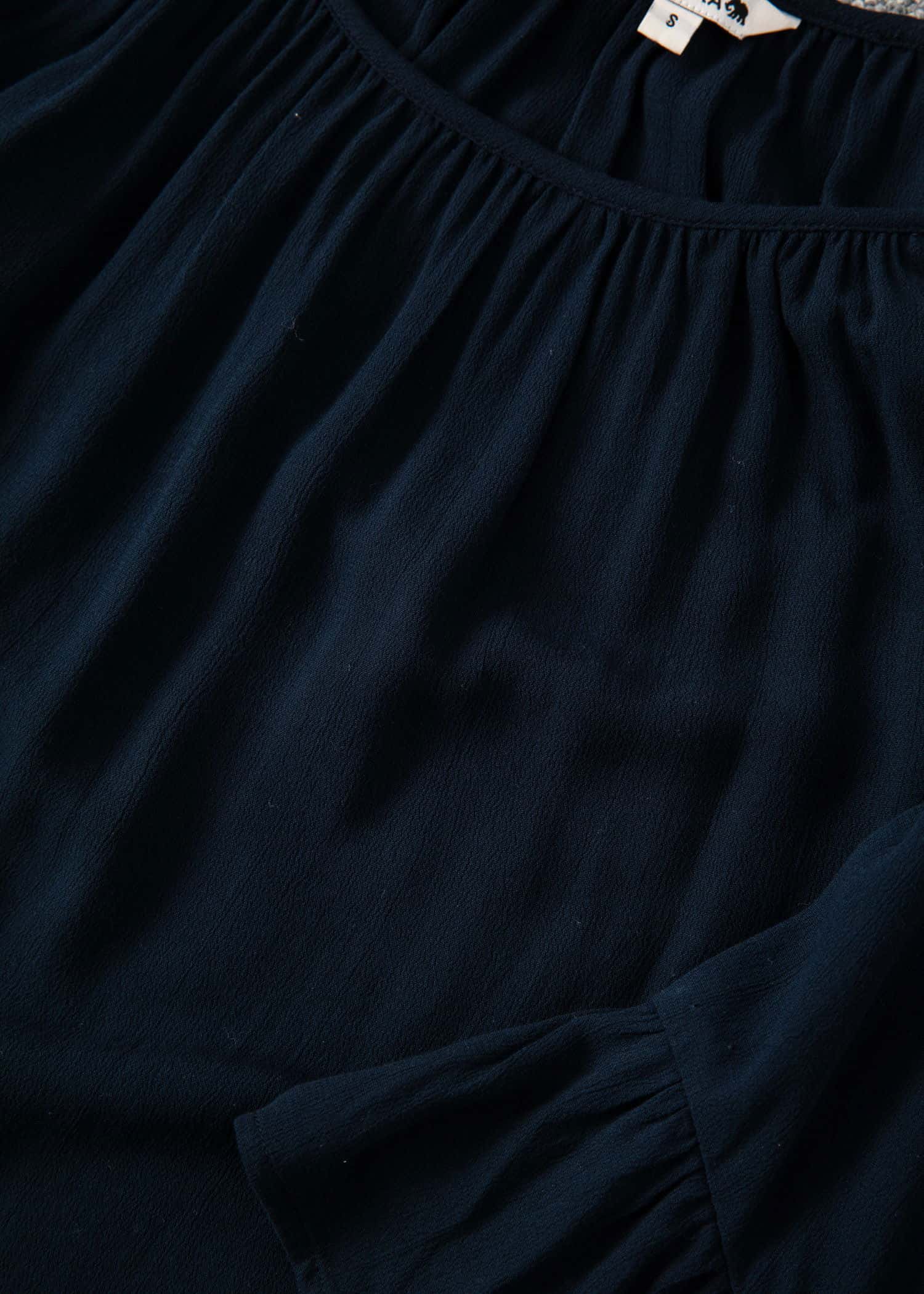 DOLLIE Mörkblå blus med 3/4 ärm  - Blå 2 - Indiska
