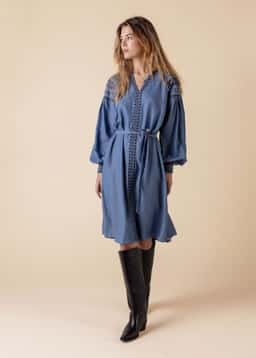 LOURDES TENCEL DRESS - BLUE