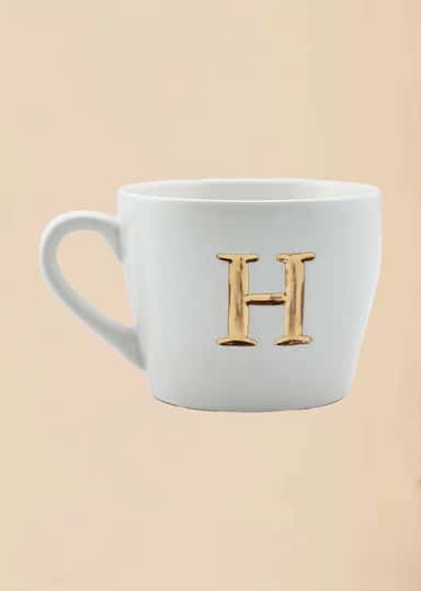 MO1 Mugg med bokstav - H NO - Indiska