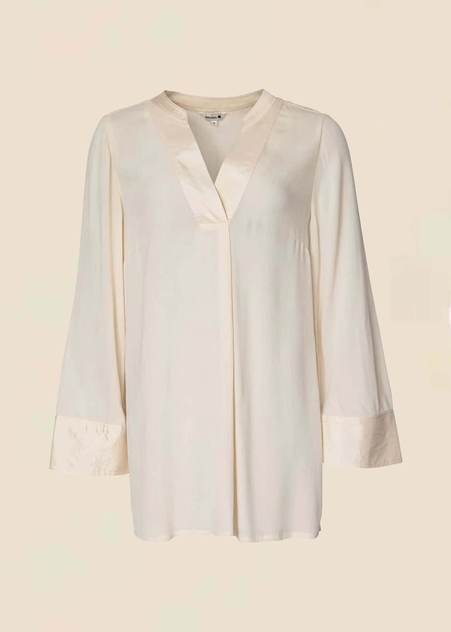 HIBO Beige satintunika - Beige 1 - Indiska