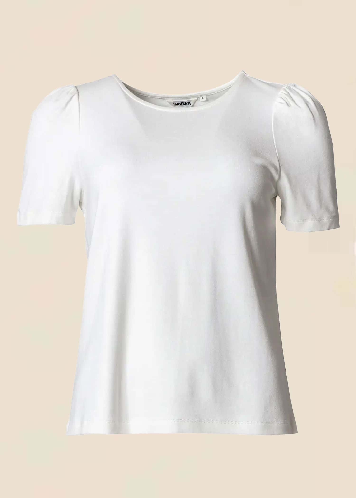 GWEN Vit t-shirt med puffärm - Vit 1 - Indiska