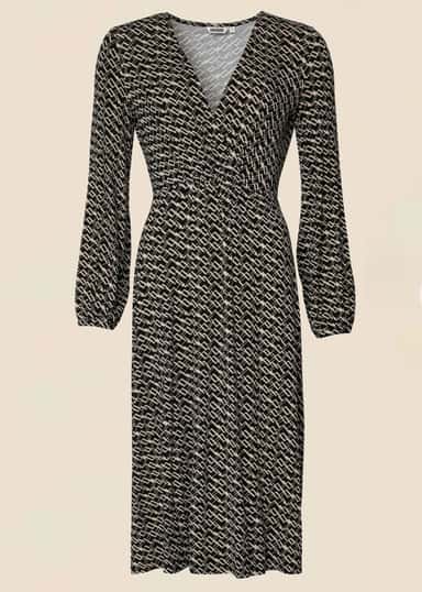 ARIANNE Långärmad midiklänning - Svart 1 - Indiska