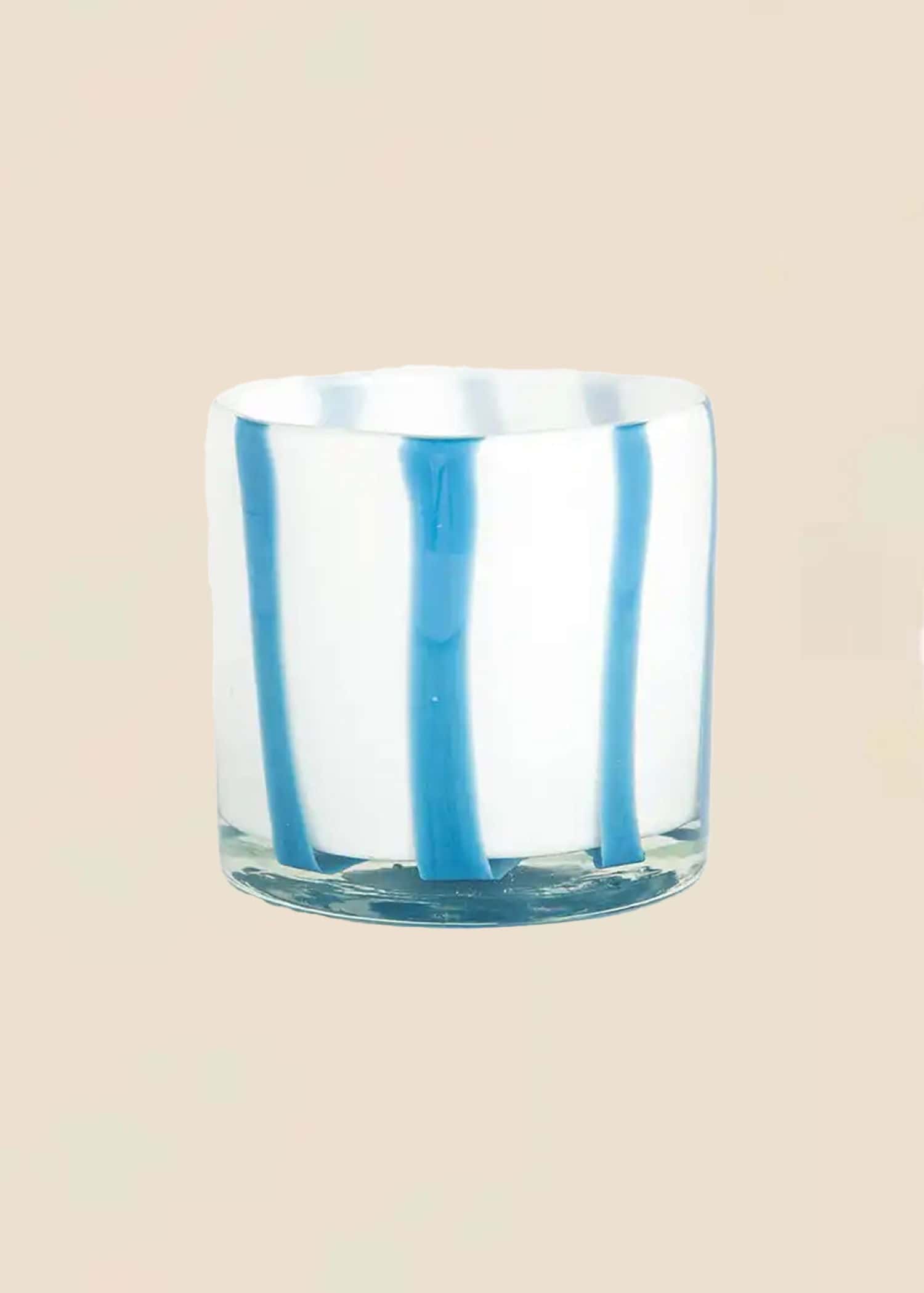 STRIPE Ljuslykta i glas - Vit 1 - Indiska