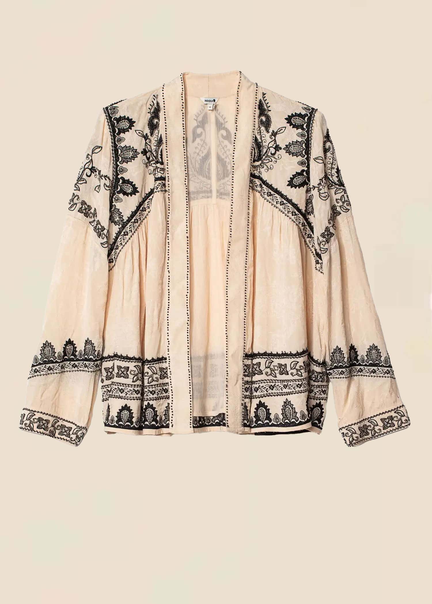 1E Jacquard-vävd jacka - Beige NO - Indiska