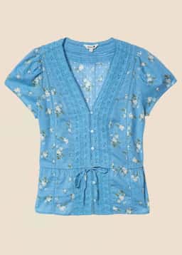 WINNIE PRINTED BLOUSE 251 - BLUE
