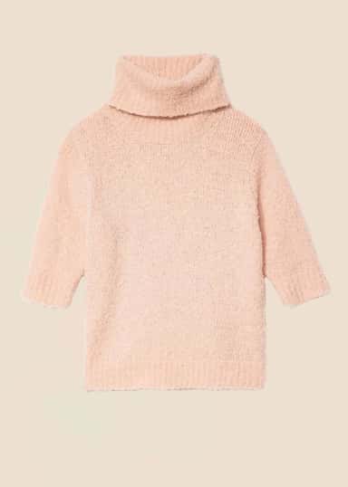 OLIVIA Rosa strikket topp med krage - Rosa 1 - Indiska