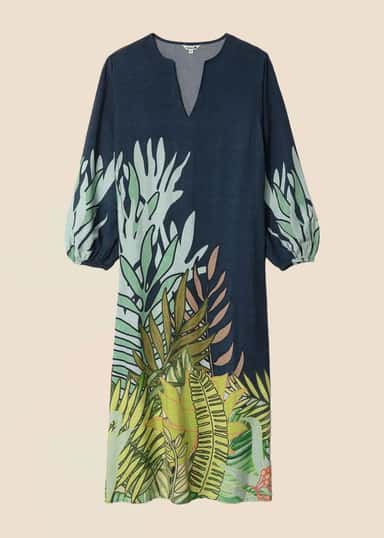 DALI Mønstret kaftan - Blå 1 - Indiska