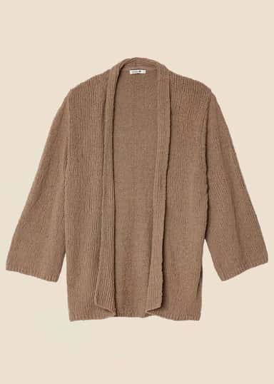 JULIA Stickad kofta i bomullsblandning - Beige 1 - Indiska