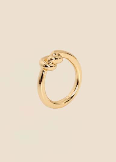 FRIENDSHIP Guldfärgad ring med knut - Guld 1 - Indiska