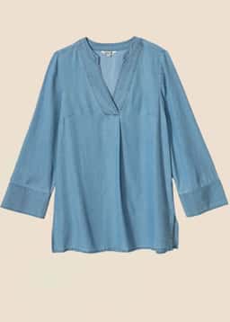 Hibo tencel tunic - Lightblue