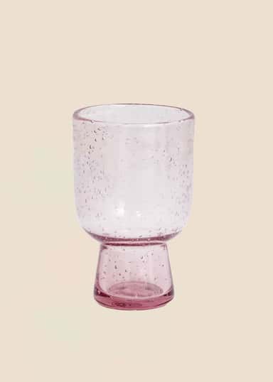 ANVI Dricksglas på fot - Rosa 1 - Indiska