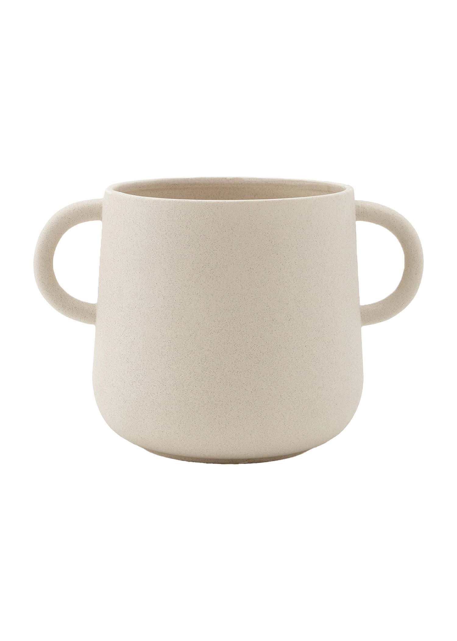 QAN Beige kukkaruukku, kivitavaraa - Valkoinen 2 - Indiska