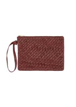 WEAVED CLUTCH - BURGUNDY
