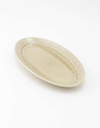 CHENNAI Soikea tarjoiluastia kivitavarasta - Beige 3 - Indiska