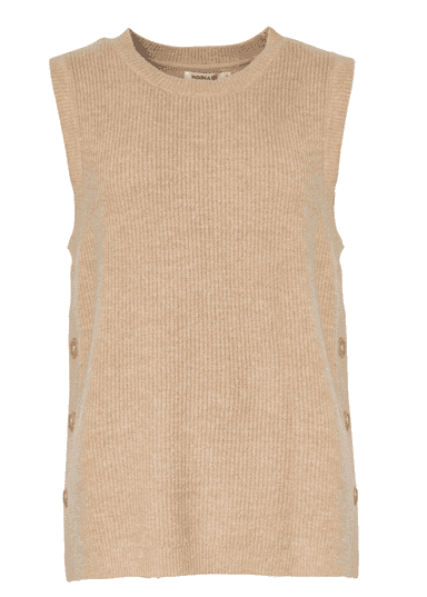 Ried Stickad väst med knäppning - Beige 1 - Indiska